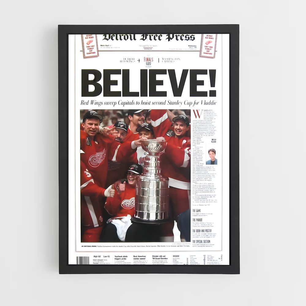 Poster Les Gagnants de Detroit – affiche Hockey sur glace (vue 2)
